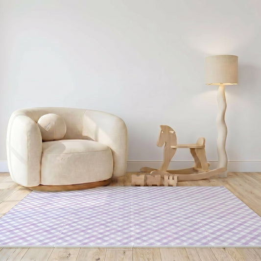 Tapete infantil Criss Cross Lilás Tini Tiny no quarto de bebê — tapetinho de EVA premium