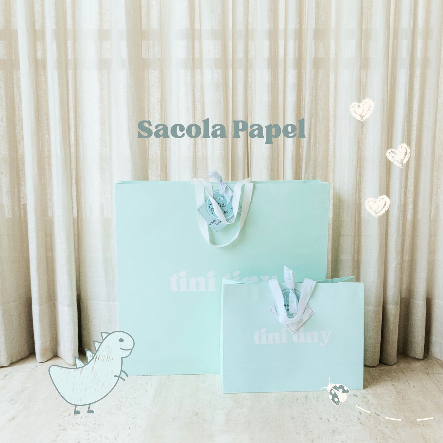 Embalagem Sacola de Papel Tini Tiny — tapetinho de EVA feito no Brasil, entrega cuidadosa