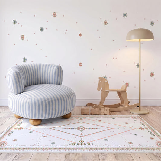Tapete infantil Vintage Rose Tini Tiny no quarto de bebê — tapetinho de EVA premium