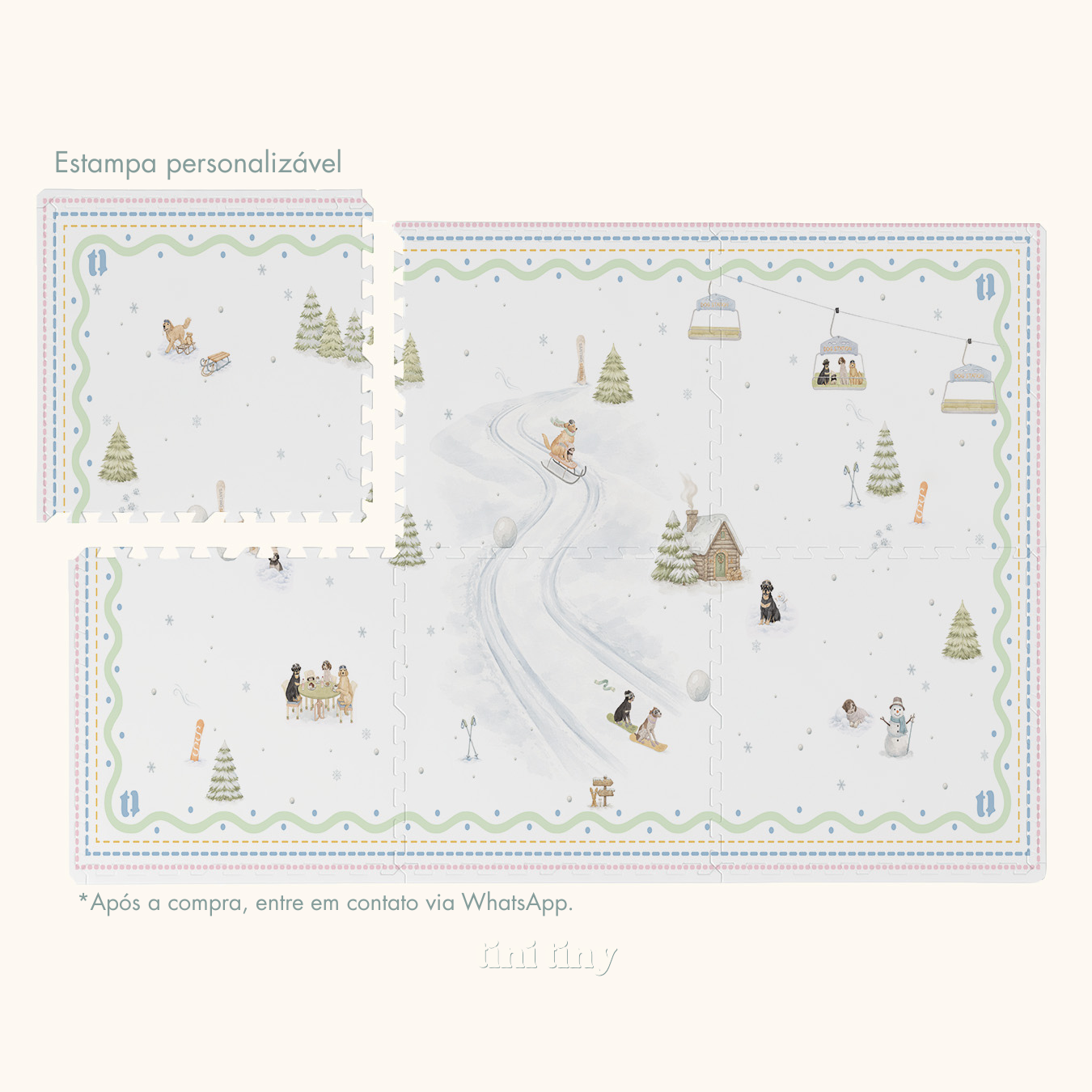 Tapetinho de EVA Snow Animal Tini Tiny — tapete infantil premium feito no Brasil