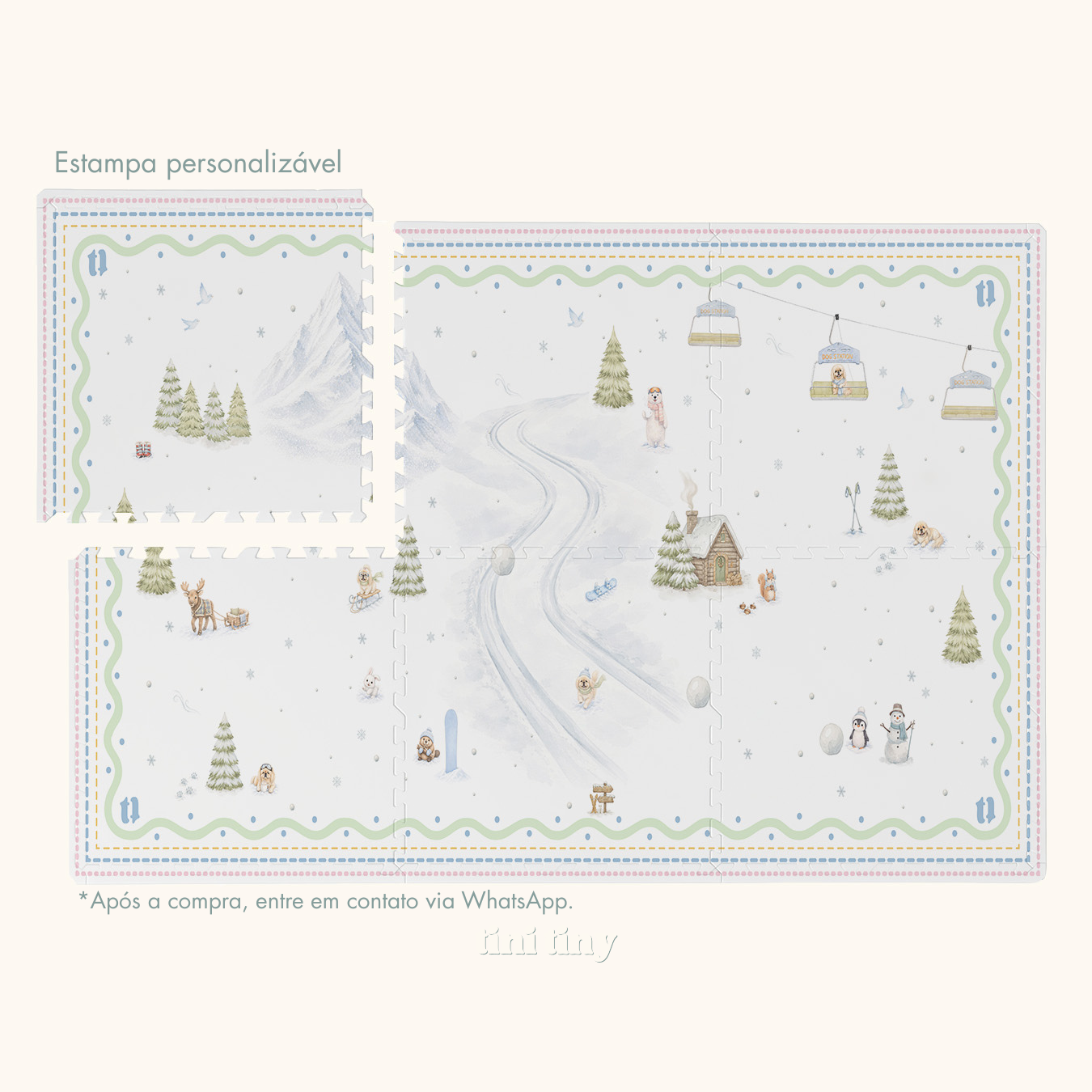 Tapetinho de EVA Snow Animal Tini Tiny — tapete infantil premium feito no Brasil