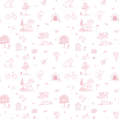 Tapetinho de EVA Dogs Toile de Jouy Rosa Tini Tiny — tapete infantil premium feito no Brasil
