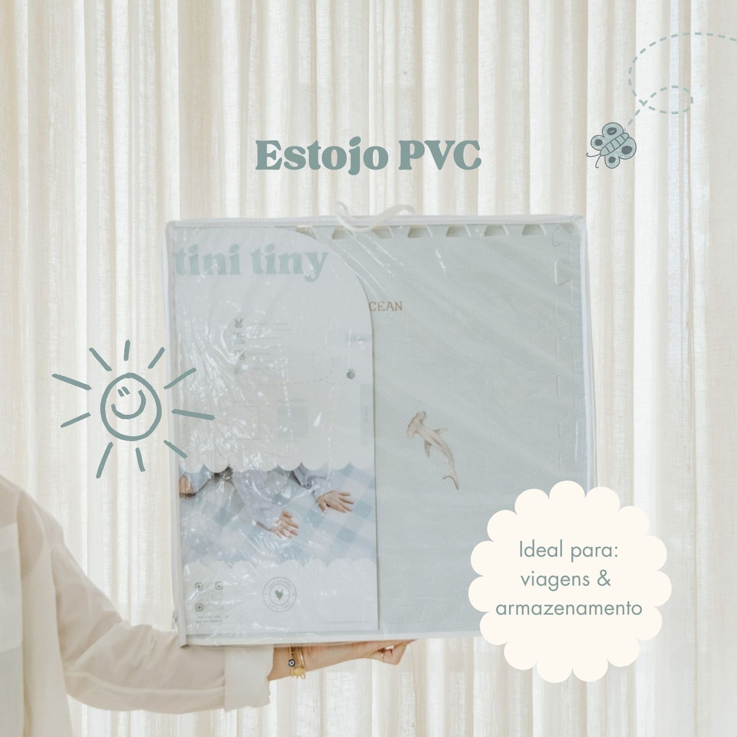 Embalagem Embalagem Estojo PVC  Tini Tiny para Viagem e armazenamento — tapetinho de EVA feito no Brasil, entrega cuidadosa