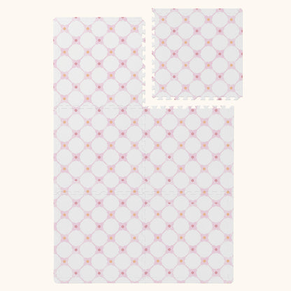 Tapetinho modular Tini Tiny Flower Power Rosa — disponível em 5 tamanhos, montagem flexível