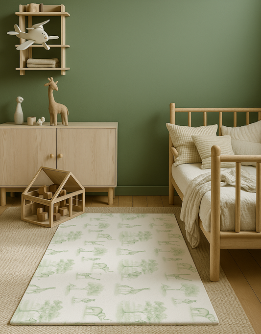 Tapete infantil Safari Tini Tiny no quarto de bebê — tapetinho de EVA premium
