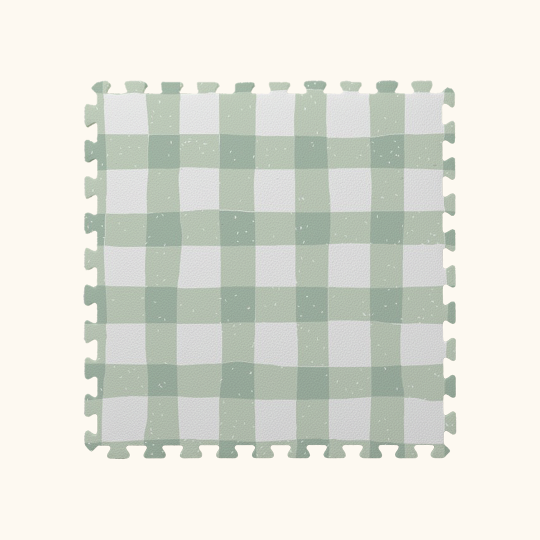 Tapetinho de EVA Vichy Verde Tini Tiny — tapete infantil premium feito no Brasil