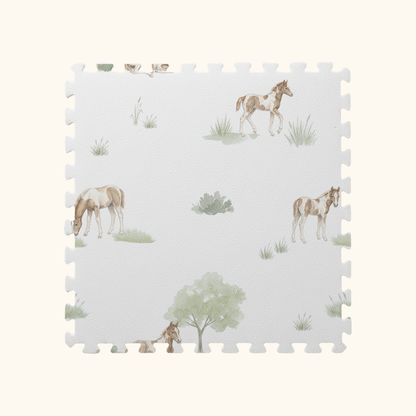 Tapetinho de EVA Cavalos Verde Tini Tiny — tapete infantil premium feito no Brasil