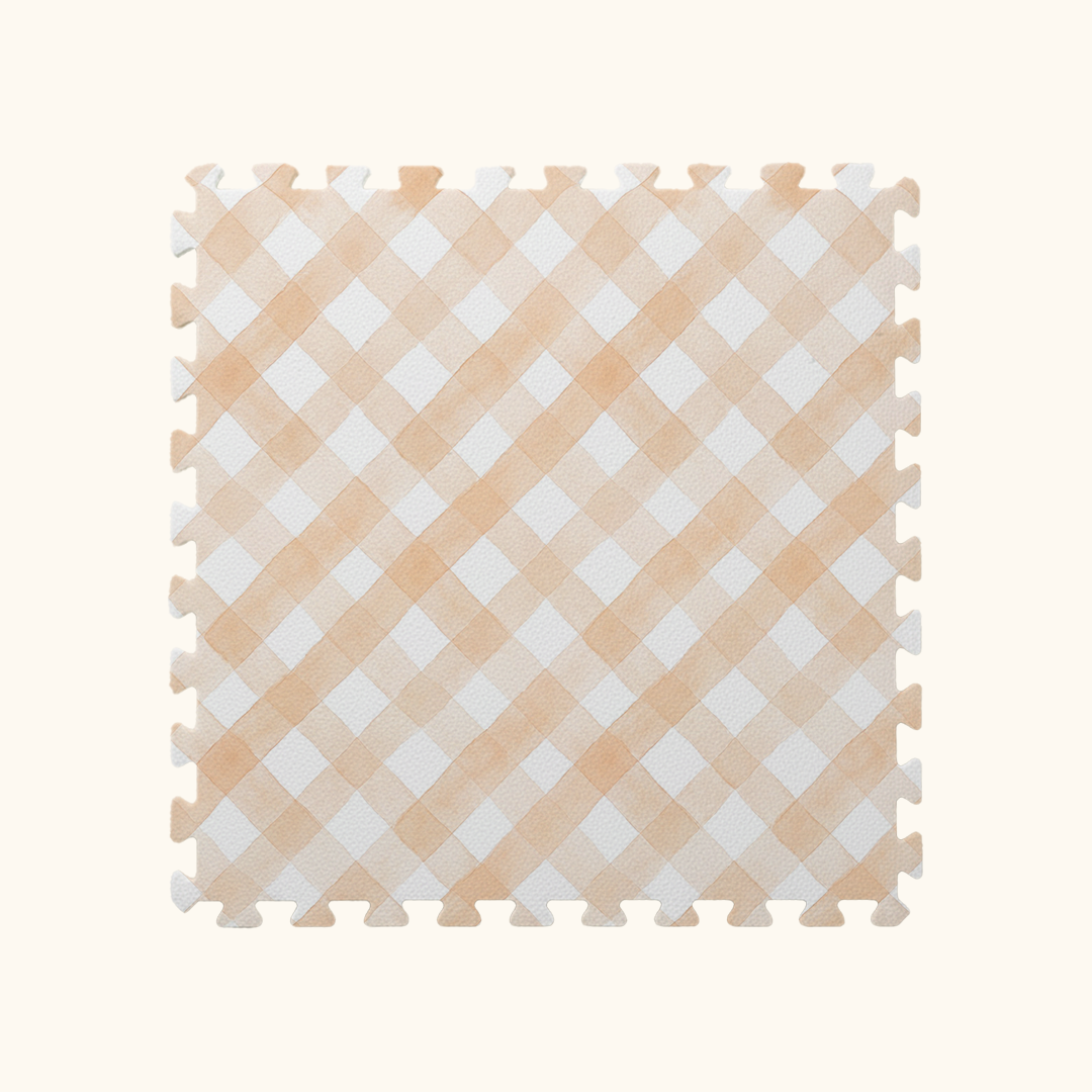 Tapetinho de EVA Diagonal Vichy Laranja Tini Tiny — tapete infantil premium feito no Brasil