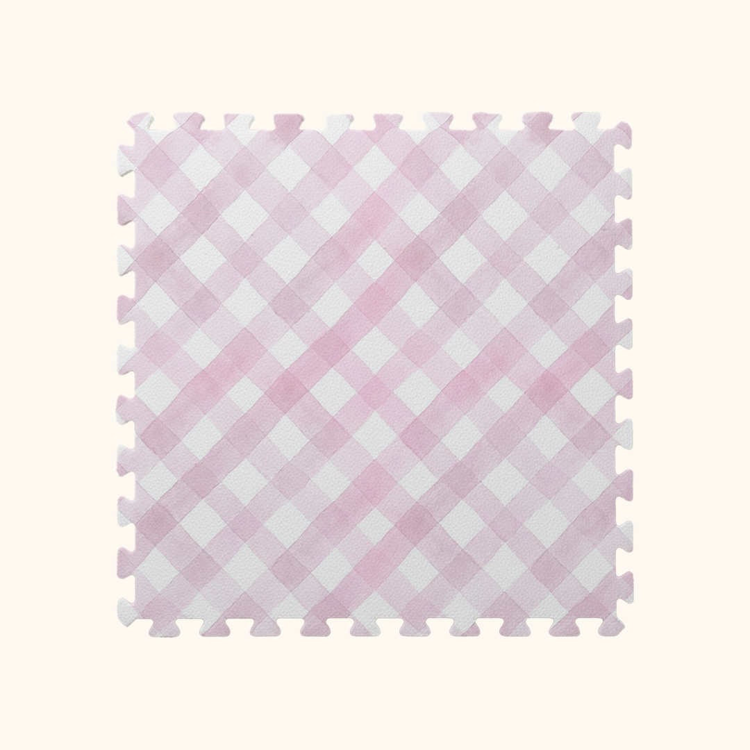 Tapetinho de EVA Diagonal Vichy Rosa Tini Tiny — tapete infantil premium feito no Brasil