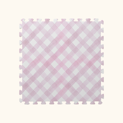 Tapetinho de EVA Diagonal Vichy Rosa Tini Tiny — tapete infantil premium feito no Brasil