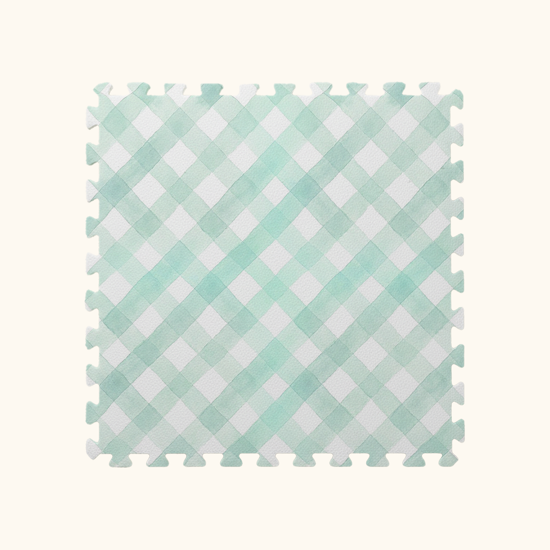 Tapetinho de EVA Diagonal Vichy Azul Tini Tiny — tapete infantil premium feito no Brasil