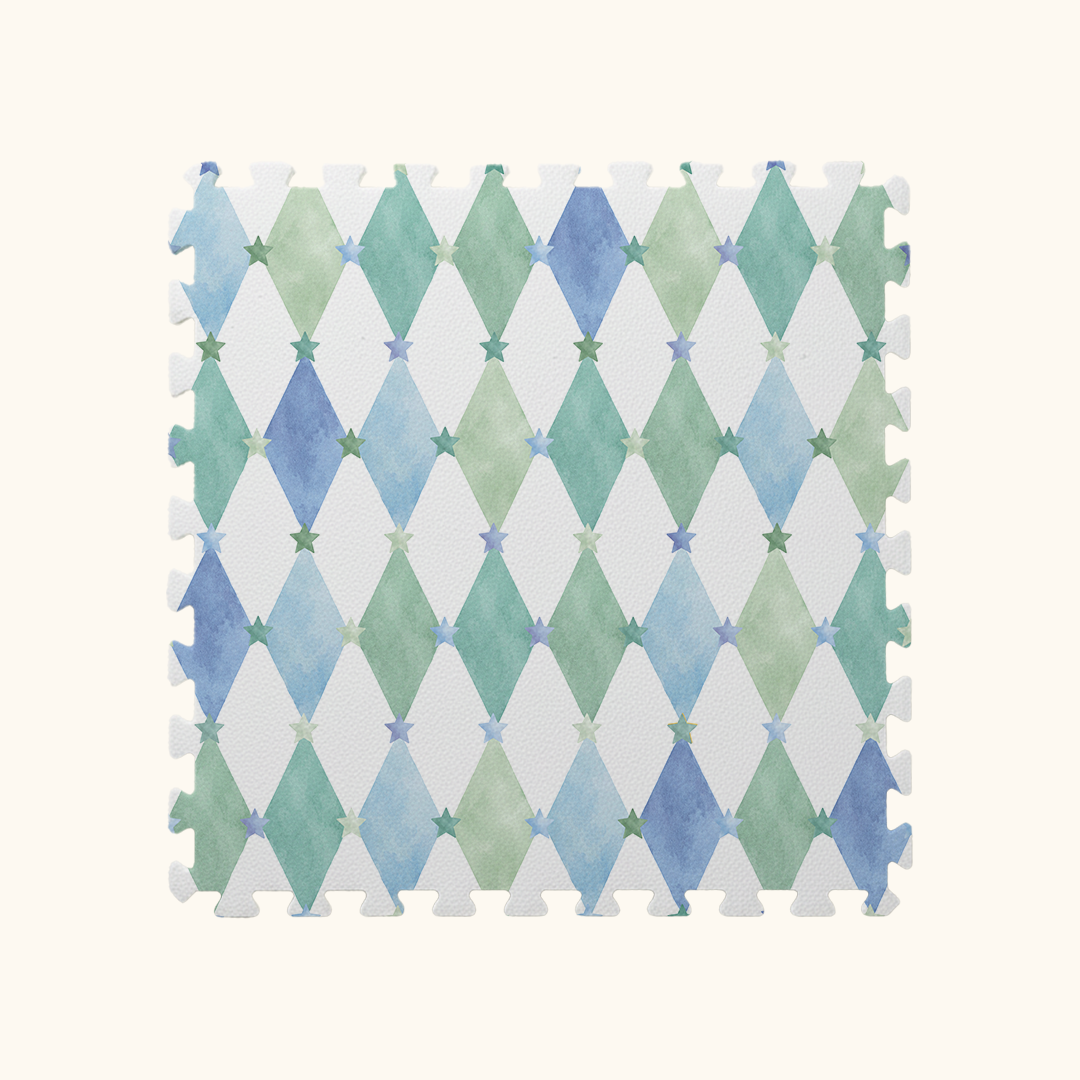 Tapetinho de EVA Whimsical Azul Tini Tiny — tapete infantil premium feito no Brasil