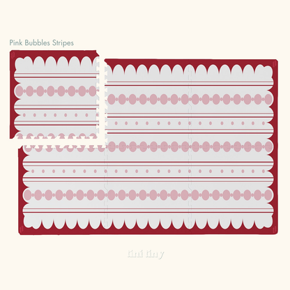 Tapetinho de EVA Pink Bubbles Stripes Tini Tiny — tapete infantil premium feito no Brasil