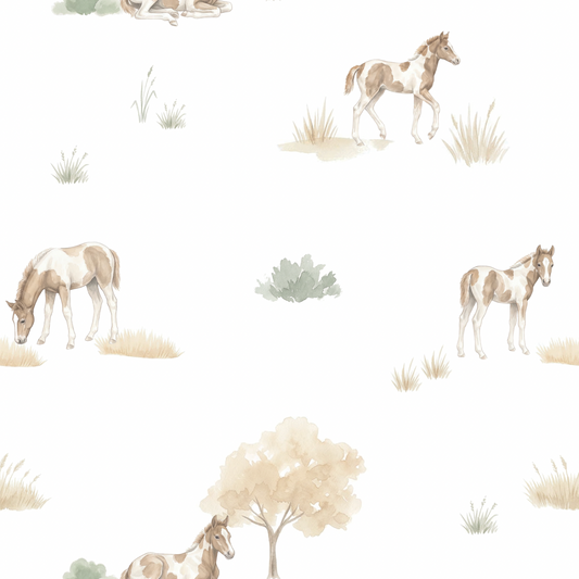 Tapetinho de EVA Cavalos Khaki Tini Tiny — tapete infantil premium feito no Brasil