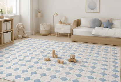 Tapete infantil Lucca Azul Tini Tiny no quarto de bebê — tapetinho de EVA premium