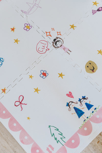 Tapetinho Doodles Collab guardei.co - Tapete Infantil de EVA Premium