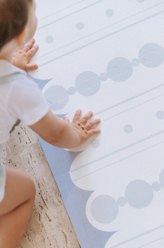 Tapetinho Collab Coolect - Blue Bubbles Stripes