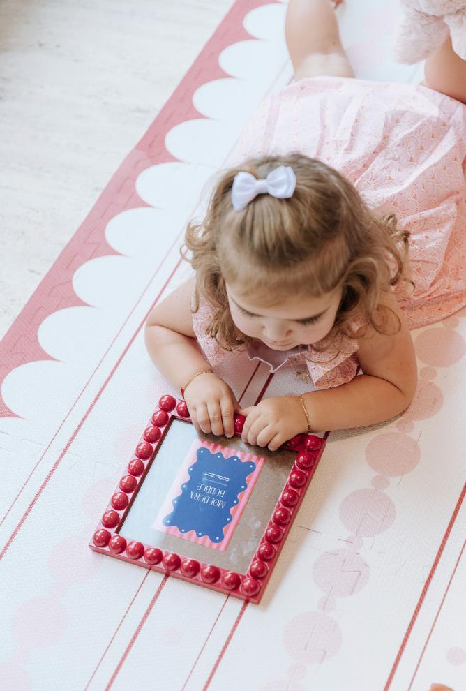 Tapetinho Collab Coolect - Pink Bubbles Stripes