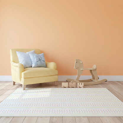 Tapete infantil Doodles Laranja Tini Tiny no quarto de bebê — tapetinho de EVA premium
