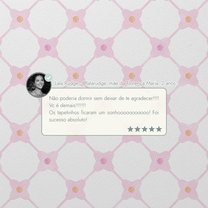 Depoimento de cliente sobre o tapetinho de EVA Flower Power Tini Tiny — Lala Rudge