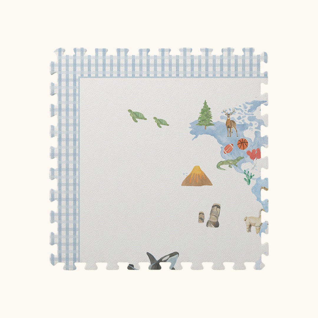 Tapetinho de EVA Mapa Azul Tini Tiny — tapete infantil premium feito no Brasil