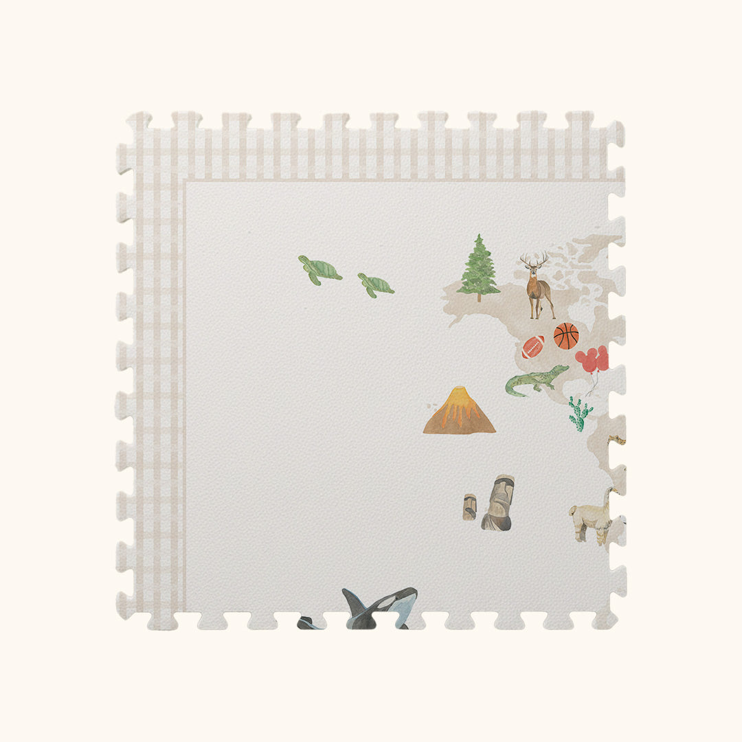 Tapetinho de EVA Mapa Bege Tini Tiny — tapete infantil premium feito no Brasil