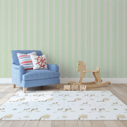 Tapete infantil Cavalos Khaki Tini Tiny no quarto de bebê — tapetinho de EVA premium