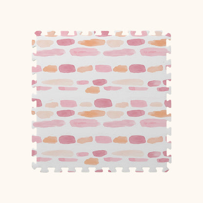 Tapetinho de EVA Pinceladas  Rosa & Laranja Tini Tiny — tapete infantil premium feito no Brasil